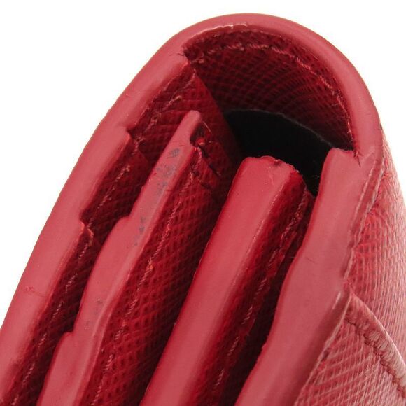 Prada Long Wallet Caier Wallet Saffiano Leather Fuoco Gold Hardware Red - Picture 4 of 15